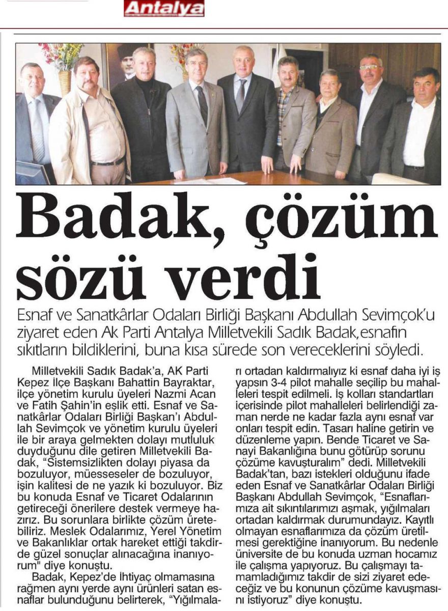 Antalya - Badak, Çözüm Sözü Verdi - 6 Mart 2013